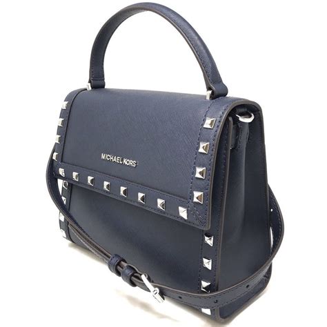 michael kors dillon stud satchel handbag eleblue black|Women's Black Satchels .